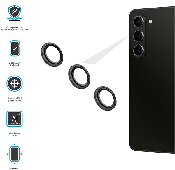 Üvegfólia FIXED Camera Glass Samsung Galaxy Z Fold 5 5G üvegfólia - fekete ...