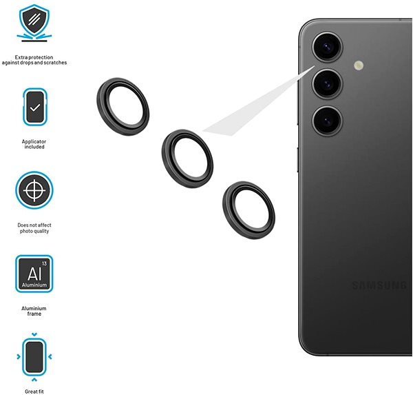 Ochranné sklo na objektív FIXED Camera Glass na Samsung Galaxy A55 5G čierne ...
