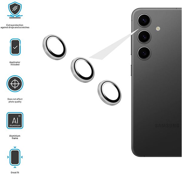 Objektiv-Schutzglas FIXED Kameraglas für Samsung Galaxy A55 5G silber ...