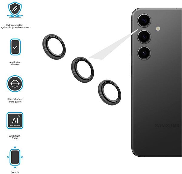 Kamera védő fólia FIXED Camera Glass Samsung Galaxy A15/A15 5G fekete ...