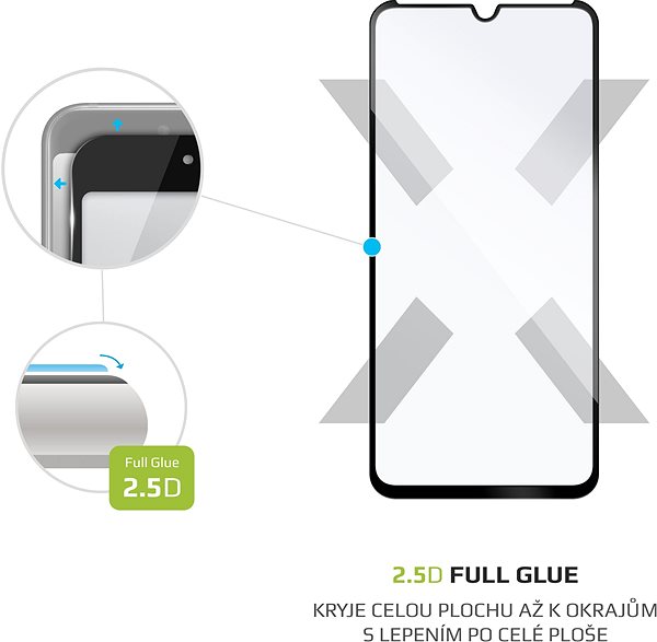 Glass Screen Protector FIXED FullGlue-Cover for Motorola Moto G8+, Black Features/technology