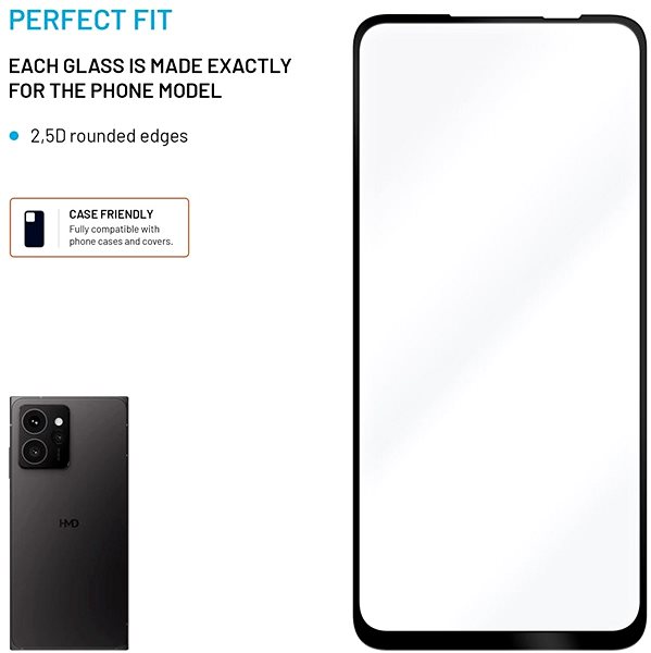 Glass Screen Protector FIXED FullGlue-Cover for HMD Skyline 5G black ...