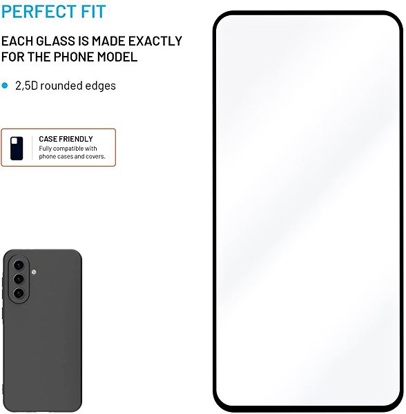 Glass Screen Protector FIXED FullGlue-Cover for Samsung Galaxy A56 5G black ...