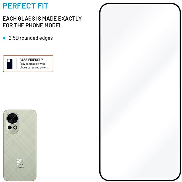 Glass Screen Protector FIXED FullGlue-Cover for Huawei Nova 13 black ...
