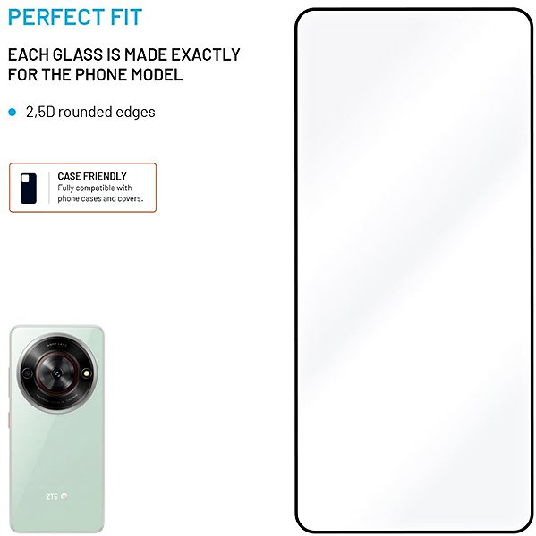 Glass Screen Protector FIXED FullGlueCover for ZTE Blade A75 5G/Nubia Focus 5G black ...