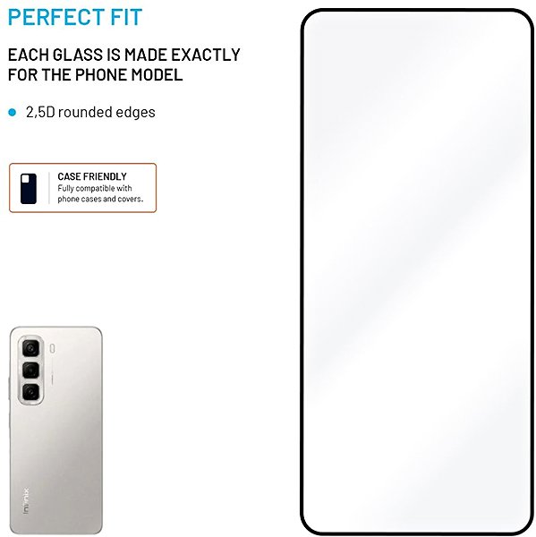 Glass Screen Protector FIXED FullGlueCover for Infinix Hot 50 4G black ...