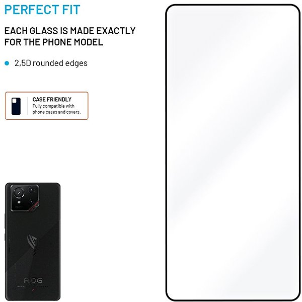 Glass Screen Protector FIXED FullGlue-Cover for Asus ROG Phone 9/9 Pro black ...