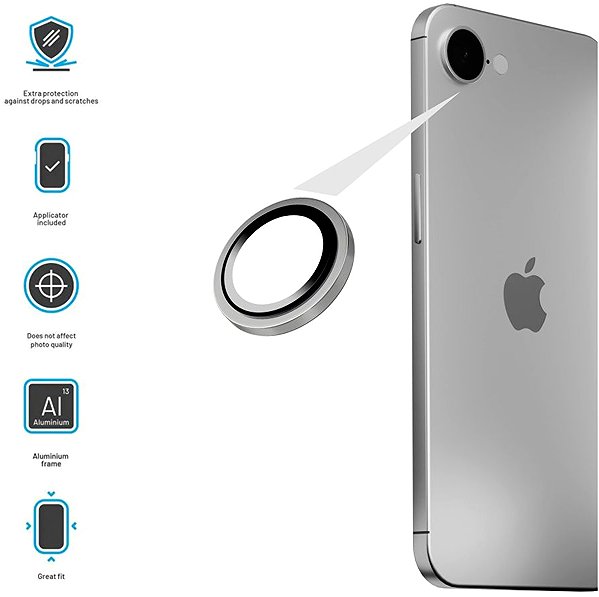 Objektiv-Schutzglas FIXED Camera Glass für Apple iPhone 17e/16e space gray ...