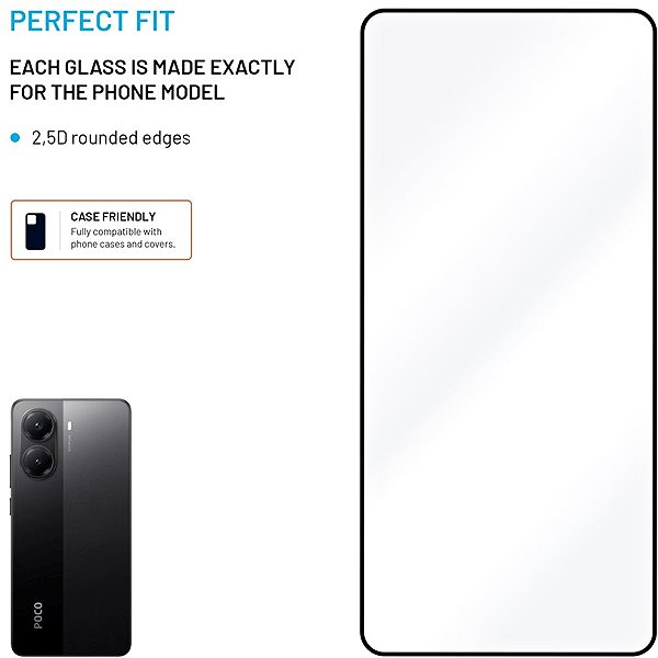 Glass Screen Protector FIXED FullGlue-Cover for POCO X7 Pro 5G black ...