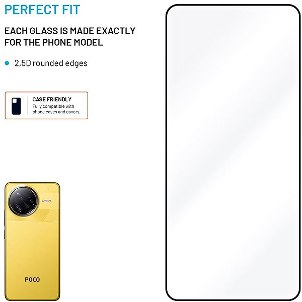 Glass Screen Protector FIXED FullGlue-Cover for POCO F7 Ultra 5G black ...