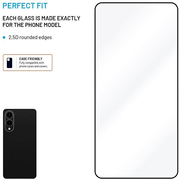 Glass Screen Protector FIXED FullGlue-Cover for Samsung Galaxy S25 Edge 5G black ...