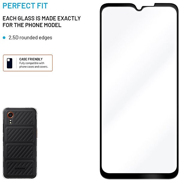 Glass Screen Protector FIXED FullGlue-Cover for Samsung Galaxy Xcover 7 Pro 5G black ...