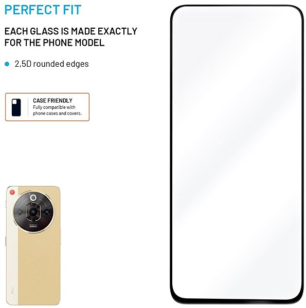 Glass Screen Protector FIXED FullGlue-Cover for Nubia Focus 5G Pro black ...