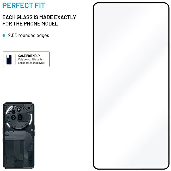 Glass Screen Protector FIXED FullGlue-Cover for Nothing Phone (3) 5G black ...