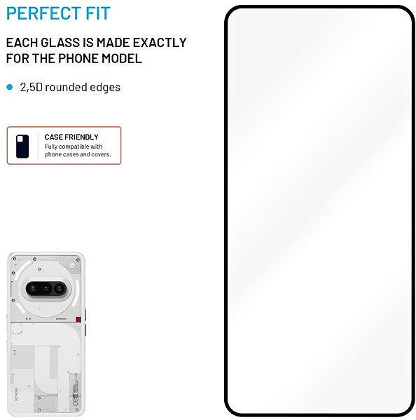 Glass Screen Protector FIXED FullGlue-Cover for Nothing Phone (3a) 5G/Pro 5G black ...