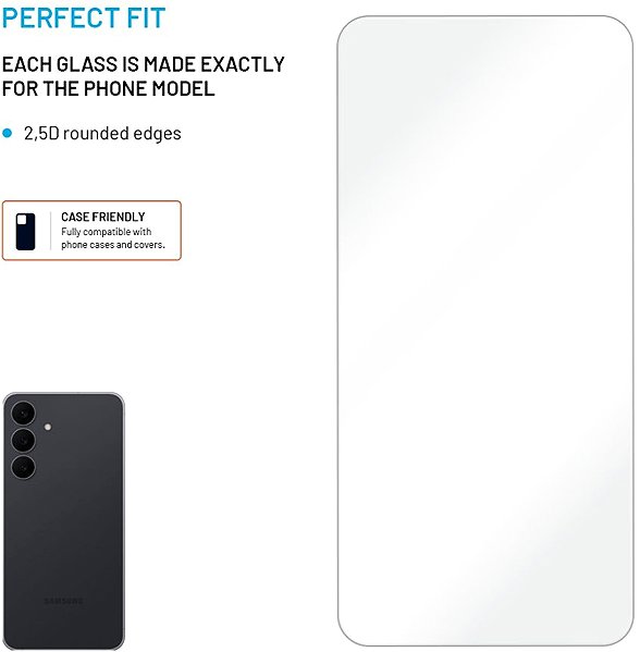 Glass Screen Protector FIXED for Samsung Galaxy S25 FE 2pcs in a package clear ...