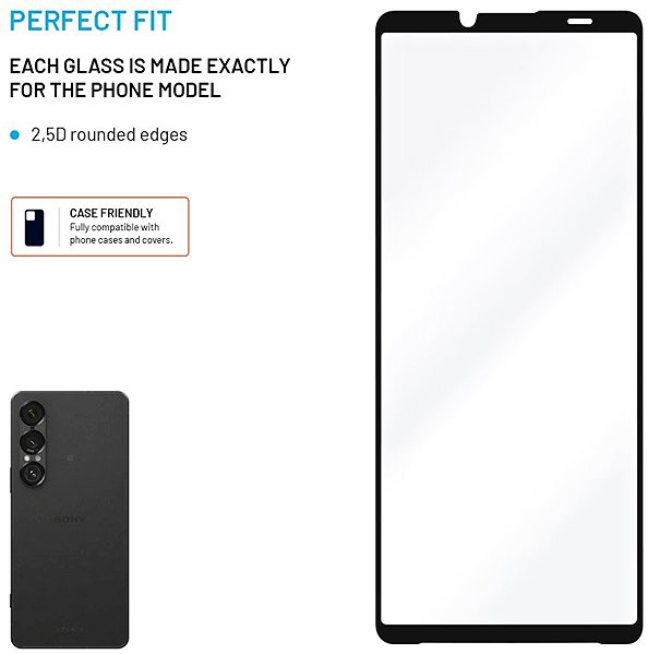 Glass Screen Protector FIXED FullGlue-Cover for Sony Xperia 10 VII black ...