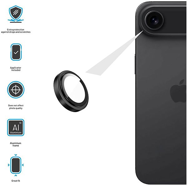 Kamera védő fólia FIXED Armor Camera Glass Apple iPhone Air kamera védő fólia - fekete ...