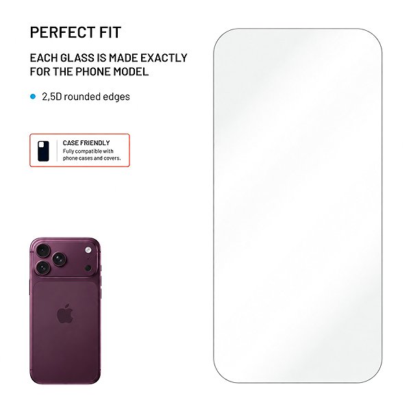 Glass Screen Protector FIXED with Anti-dust applicator for Apple iPhone 18 Pro Max/17 Pro Max – pack of 2, clear ...