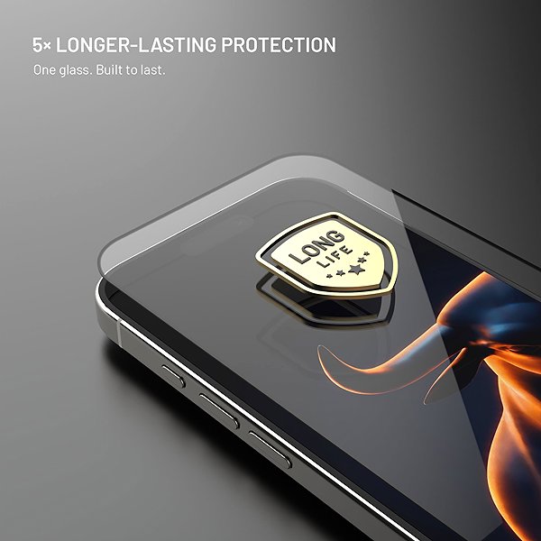 Glass Screen Protector FIXED Long-Life with Anti-dust Applicator for Apple iPhone 18 Pro/17 Pro – Black ...