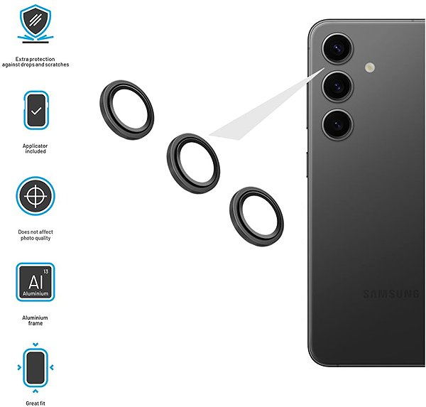 Objektiv-Schutzglas FIXED Camera Glass für Samsung Galaxy S25+ schwarz ...