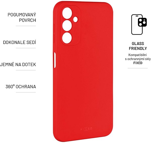 Kryt na mobil FIXED Story pre Samsung Galaxy A14/A14 5G červený .
