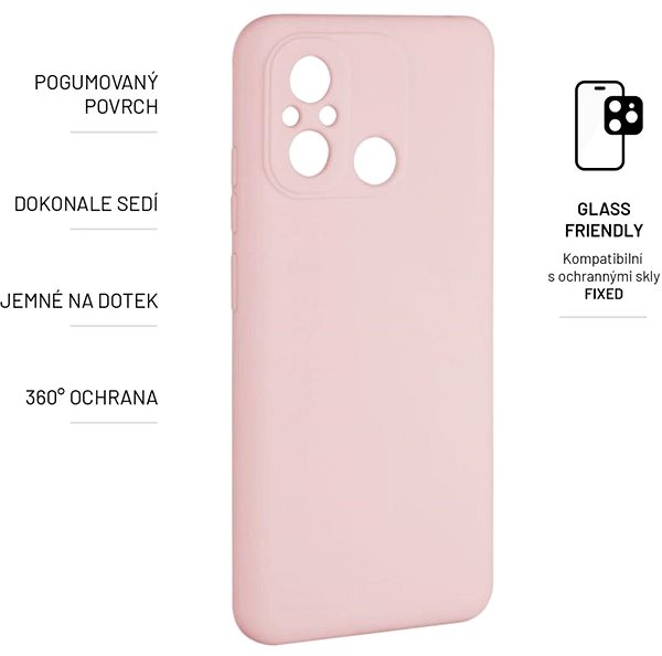 Telefon tok FIXED Story a Xiaomi Redmi 12C készülékhez rózsaszín ...