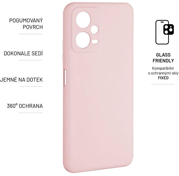 Kryt na mobil FIXED Story na Xiaomi Redmi Note 12 5G ružový ...