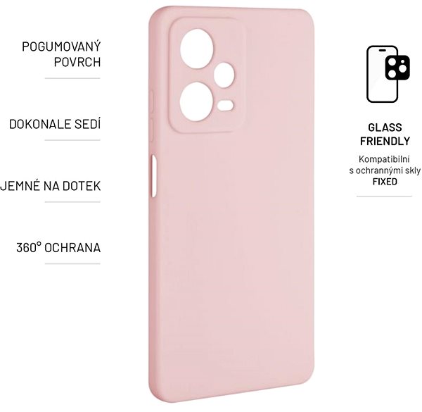 Telefon tok FIXED Story a Xiaomi Redmi Note 12 Pro 5G készülékhez rózsaszín ...