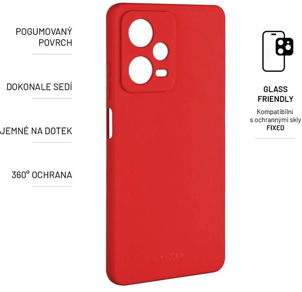 Kryt na mobil FIXED Story na Xiaomi Redmi Note 12 Pro 5G červený ...