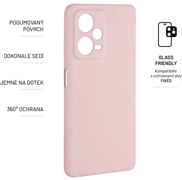 Telefon tok FIXED Story a Xiaomi Redmi Note 12 Pro+ készülékhez rózsaszín ...