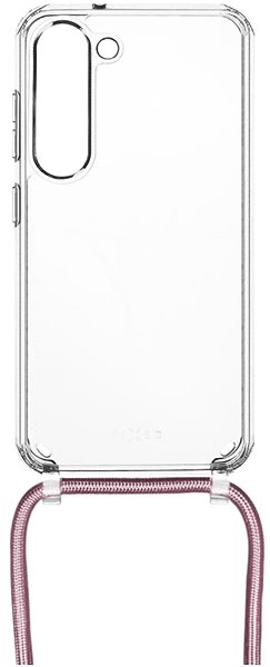 Handyhülle FIXED Pure Neck AntiUV mit rosa Lanyard für Samsung Galaxy S23 ...