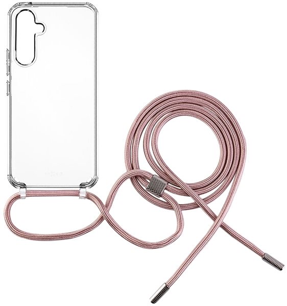 Handyhülle FIXED Pure Neck AntiUV mit rosa Lanyard für Samsung A54 5G ...