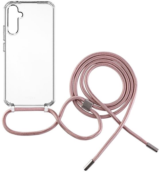 Telefon tok FIXED Pure Neck AntiUV Samsung A34 5G tok rózsaszín nyakzsinórral ...