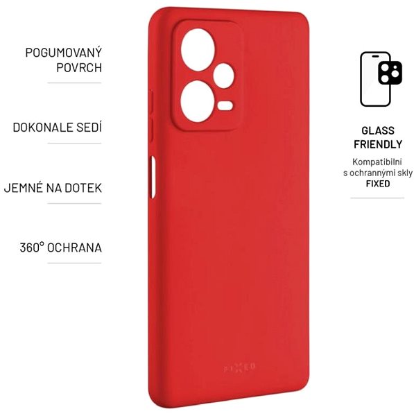 Kryt na mobil FIXED Story pre Xiaomi Redmi Note 12 Pro+ 5G červený ...