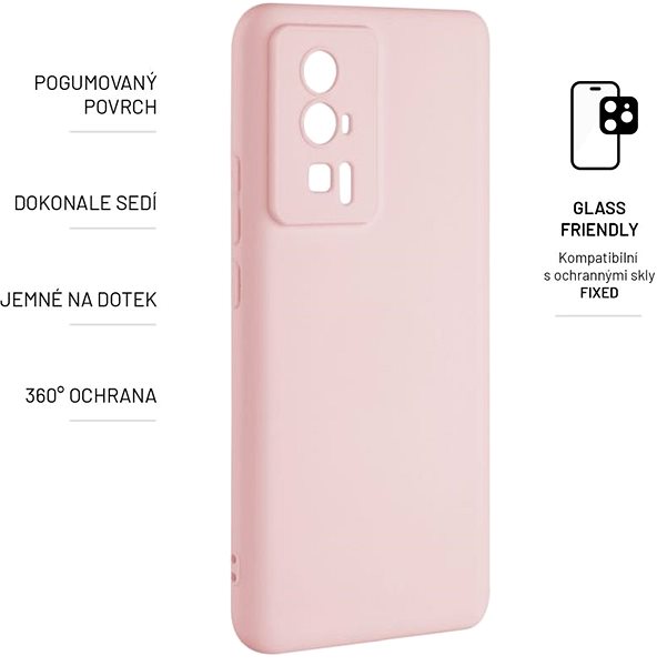 Telefon tok FIXED Story Xiaomi POCO F5 Pro rózsaszín tok ...