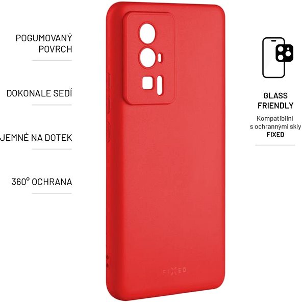 Telefon tok FIXED Story Xiaomi POCO F5 Pro piros tok ...