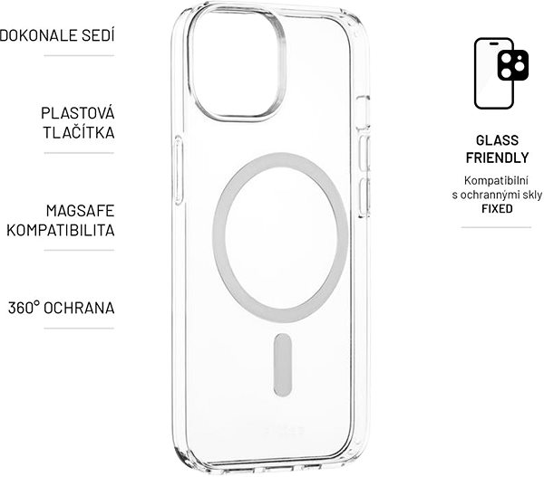 Handyhülle FIXED MagPure mit Magsafe Unterstützung für Apple iPhone 15 transparent ...
