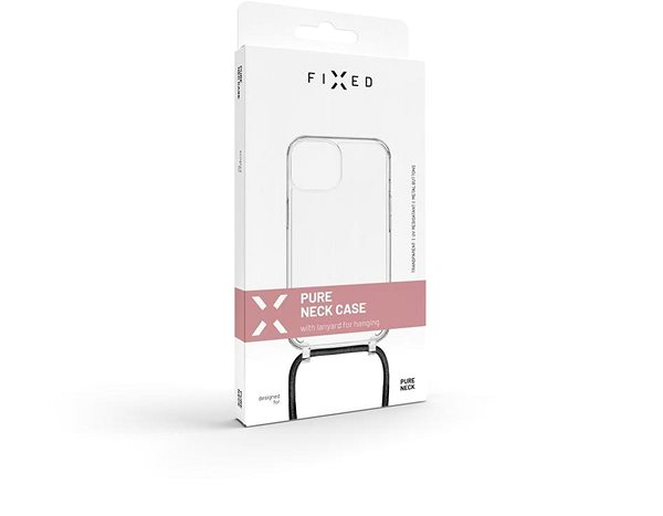 Kryt na mobil FIXED Pure Neck AntiUV s čiernou šnúrkou na krk pre Apple iPhone 15 ...