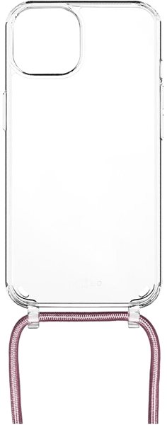 Handyhülle FIXED Pure Neck AntiUV mit rosa Lanyard für Apple iPhone 15 ...