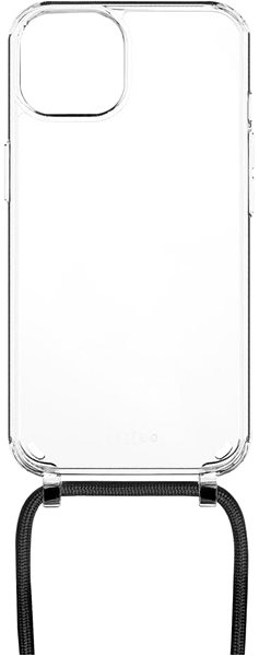 Kryt na mobil FIXED Pure Neck AntiUV s čiernou šnúrkou na krk pre Apple iPhone 15 Plus ...