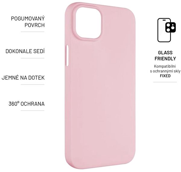 Kryt na mobil FIXED Story pre Apple iPhone 15 ružový ...