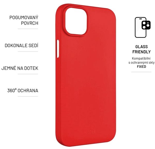 Kryt na mobil FIXED Story na Apple iPhone 15 Plus červený ...