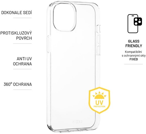 Handyhülle FIXED Slim AntiUV für Apple iPhone 15 Plus transparent ...