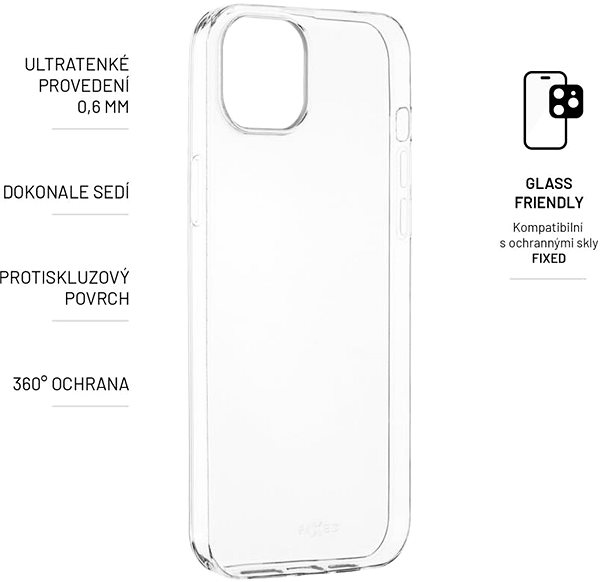 Kryt na mobil FIXED Skin pre Apple iPhone 15 06 mm číry ...