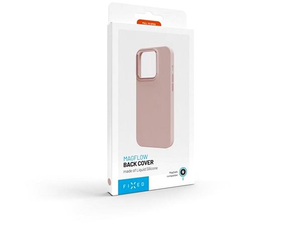 Telefon tok FIXED MagFlow Apple iPhone 15 Plus rózsaszín MagSafe tok ...