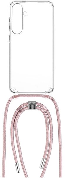 Handyhülle FIXED Pure Neck mit rosa Lanyard für Samsung Galaxy S24+ ...