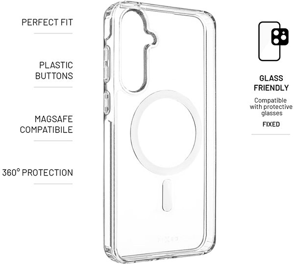 Handyhülle FIXED MagPure mit MagSafe Unterstützung für Samsung Galaxy A55 5G transparent ...
