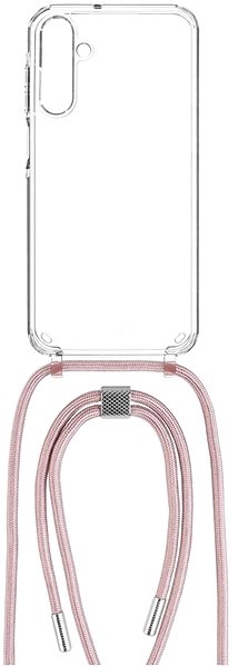 Handyhülle FIXED Pure Neck mit rosa Lanyard für Samsung Galaxy A15/A15 5G ...