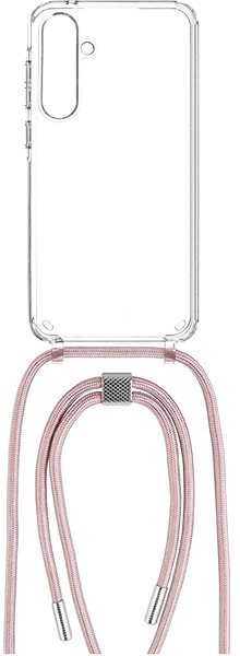 Kryt na mobil FIXED Pure Neck s ružovou šnúrkou na krk na Samsung Galaxy A35 5G ...